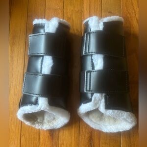 Dover Saddlery Premium Sport Brushing Boots with Fleece Lining-Black XL EUC